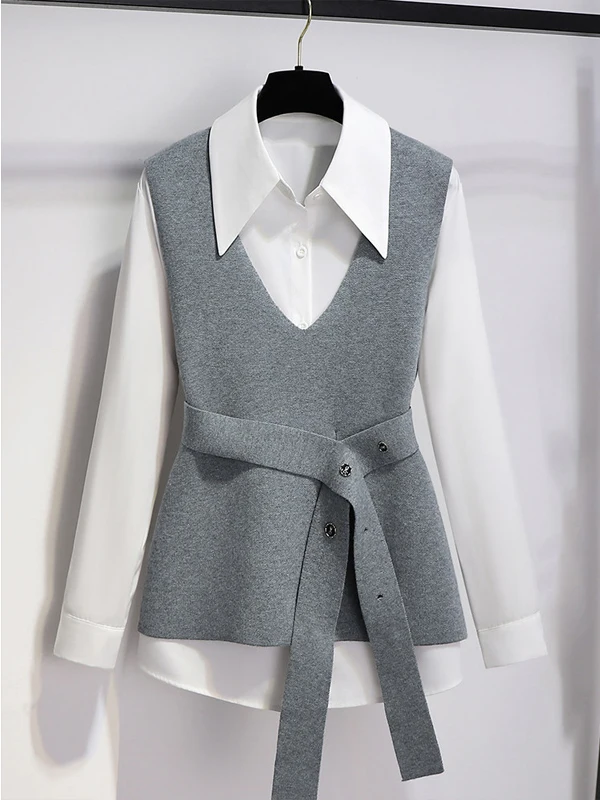 Korean Style Pure Color Versatile Casual Vest Women's Autumn 2026 New Layering High Slimming Personality Top Shirt