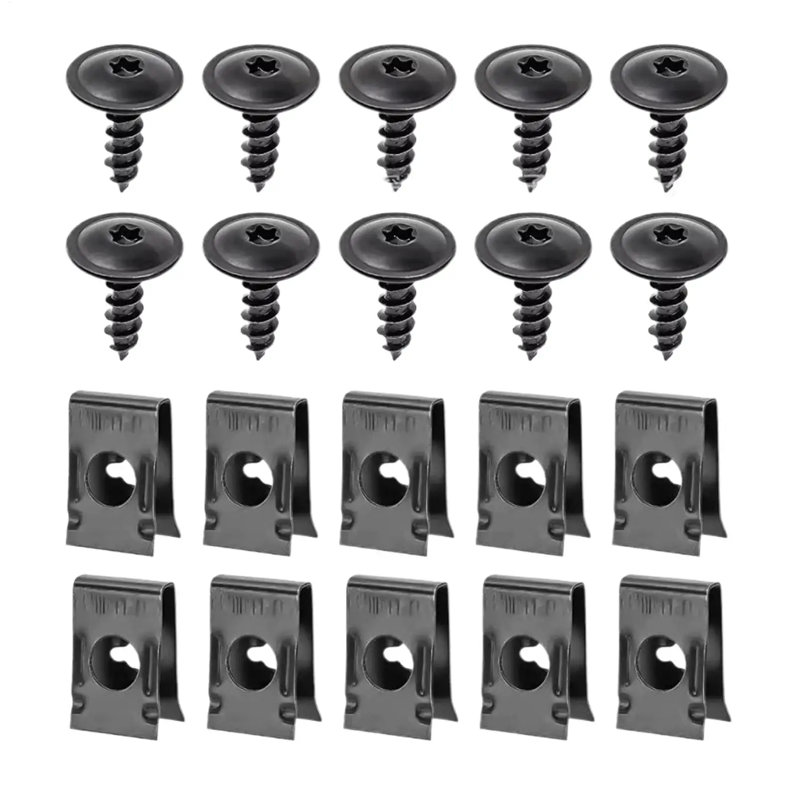 Automotive Screws and Clips Auto U Nut and Screw Clip Metal Rustproof Repair Accessories for RVs Trucks Vehicle Owners Dashboard