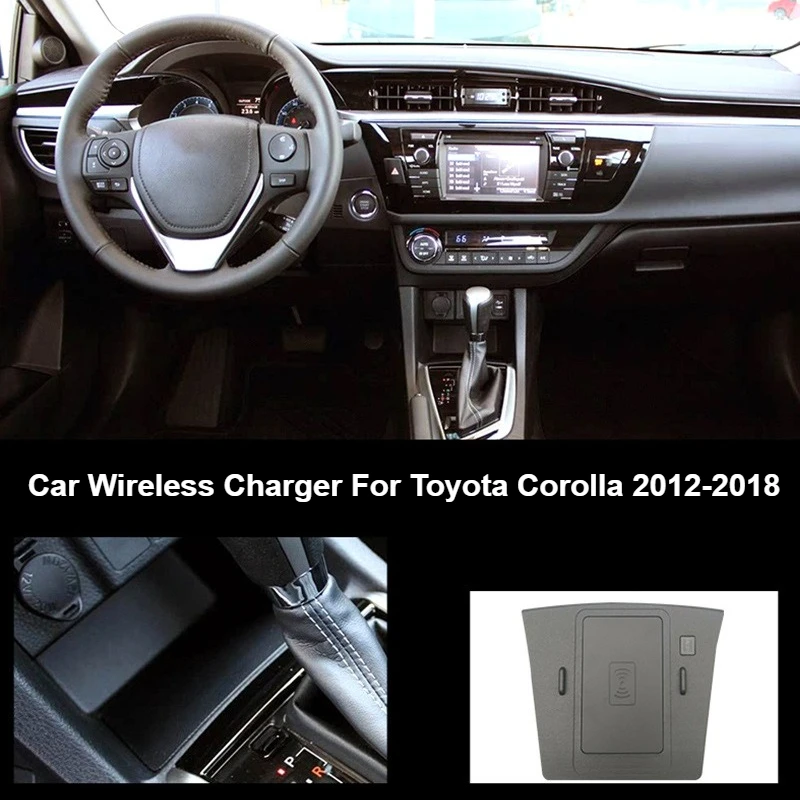 For Toyota Corolla 2012-2018 Car Wireless Charger 15W Quick Charging Console Mobile Phone Charger Interior Accessories