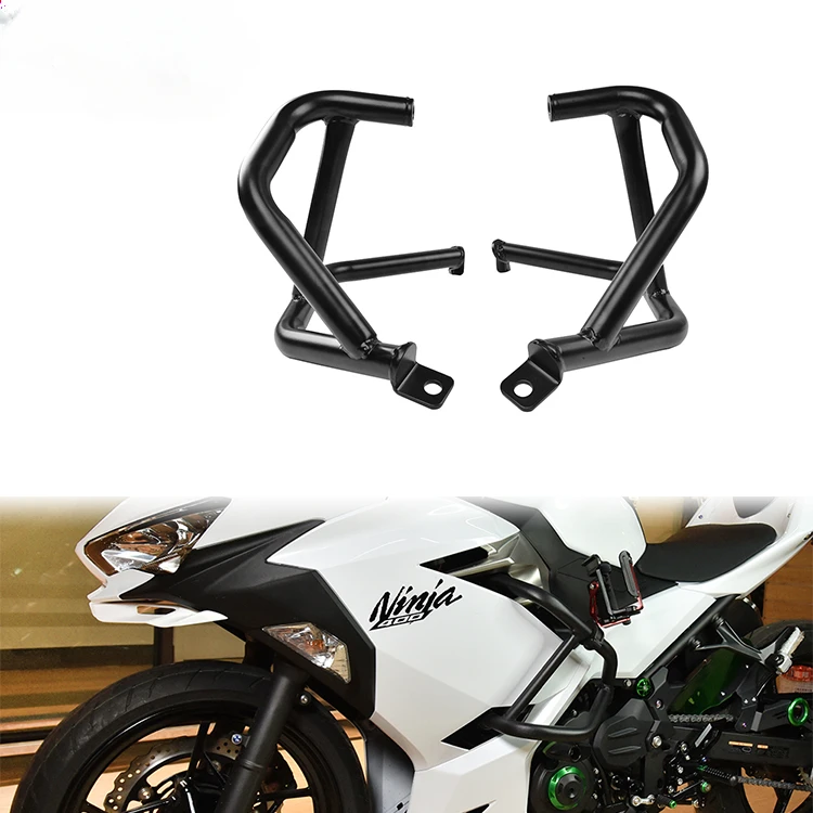 XXUN Motorcycle Engine Frame Guard Tank Protection Crash Bar Bumper for Kawasaki Ninja 400 250 2018 2019 2020 2021 2022 2023