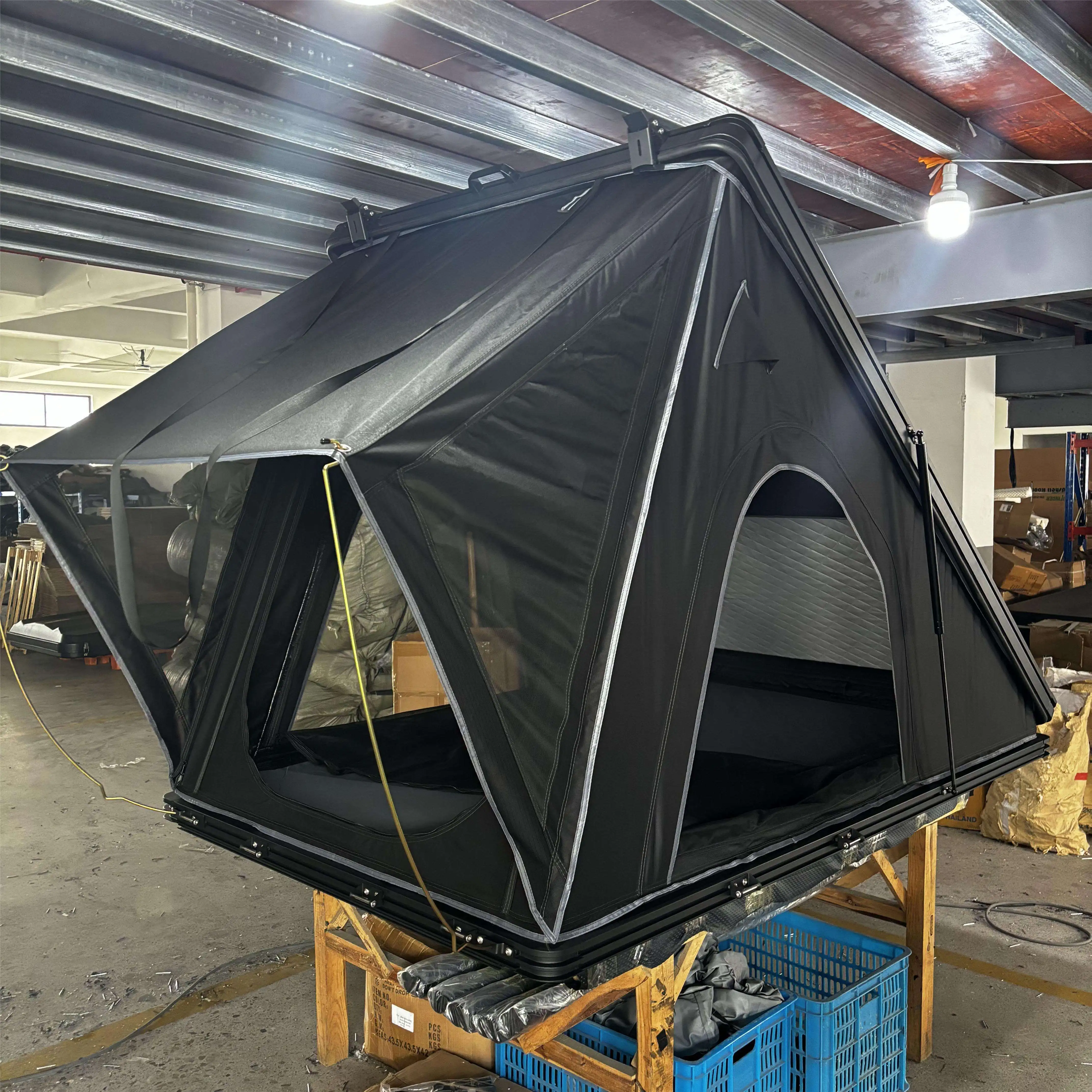 STLF LZS Wild Cloud 4WD Light Weight Aluminum Triangle Car Roof Top Tent with Awning Automatic Hard Shell Waterproof for Outdoor