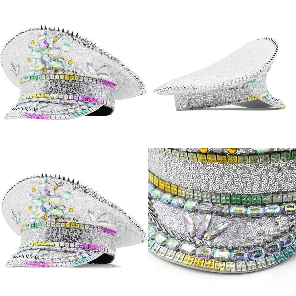 

652f Анти -хвост шляпа для невесты с блестками косплей костюм Костюм Партия Кэп Бланг Бланг Бланг Шляпа Шляпа реквизит военный