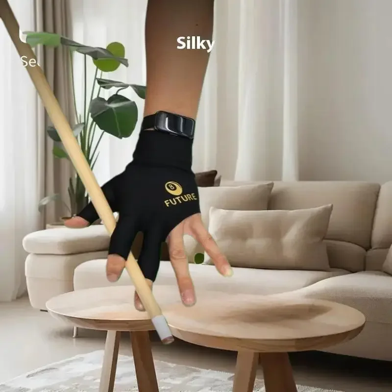 1 guanto da biliardo in silicone di qualità superiore, mano sinistra, antiscivolo, elastico, traspirante, per 3 dita