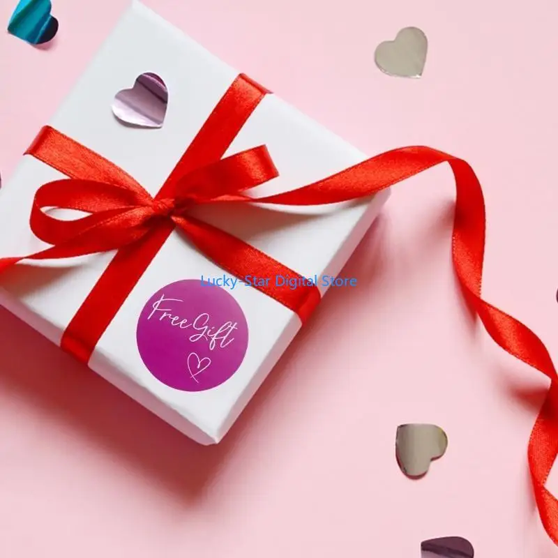 N7MC 3 Rolls Bulat Stiker Membebaskan Sticker Sticker Label Giveaway Stiker Mandiri