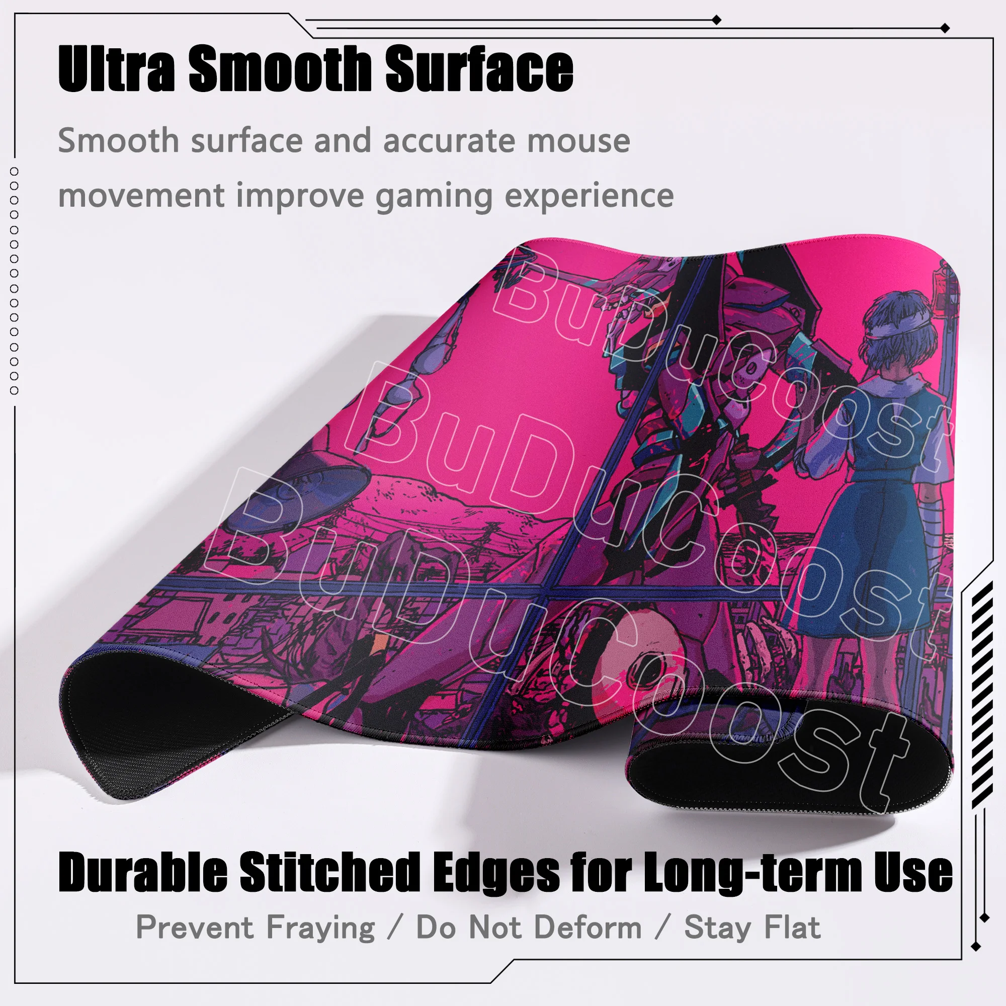 Cute Anime Girl Ayanami Rei Mouse Pad Lock Edge HD Print Evangelion Gamer Keyboard Office Deskmat Home Bedroom Decoration Carpet - view 4
