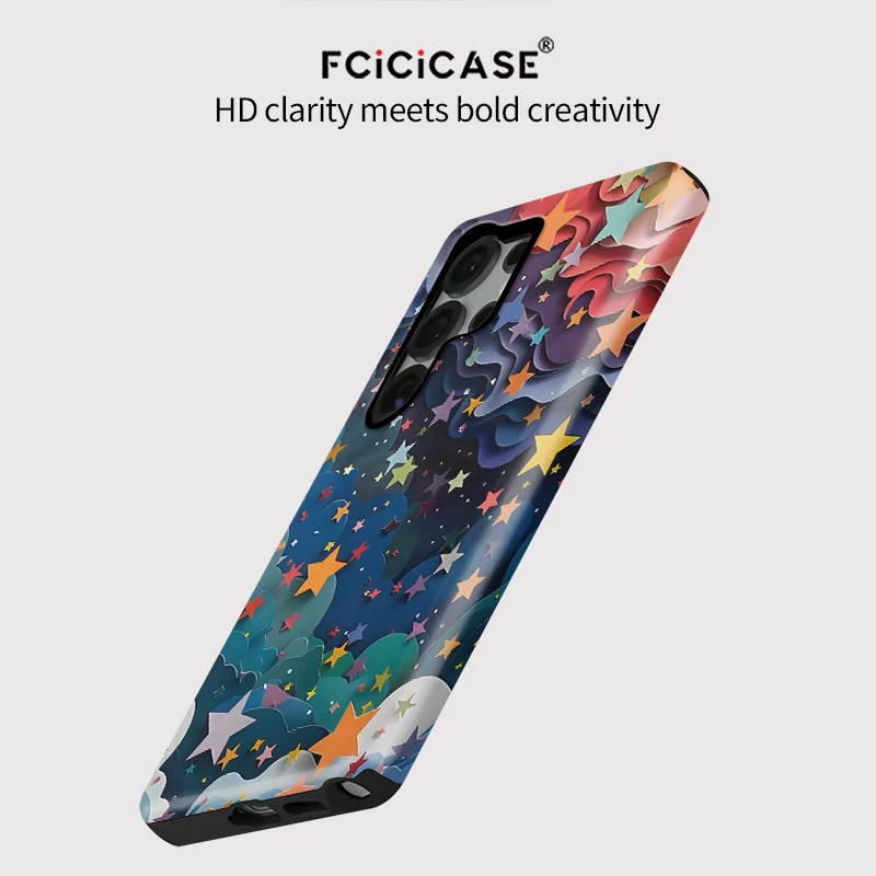 حافظة هاتف ناعمة على شكل نجوم ملونة لهاتف سامسونج جالاكسي S23 Ultra S24 S 24 Plus S20 FE طبقة مزدوجة مضادة للسقوط #5