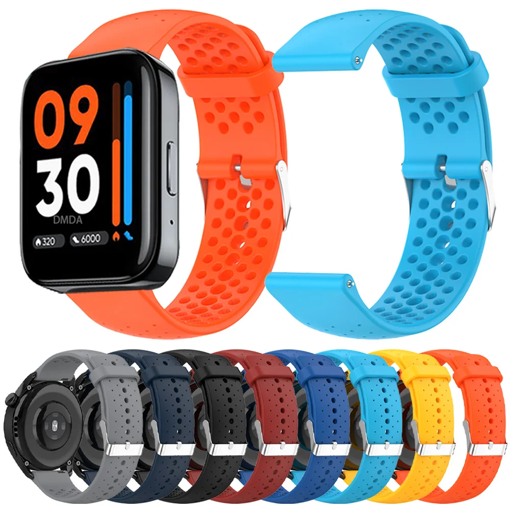 سوار سيليكون رياضي من أجل ساعتي ، حزام S Pro ، ساعة Realme 3 2 Pro ، سوار معصم ناعم بديل ، إكسسوارات سوار ، 20 realoft ، 22