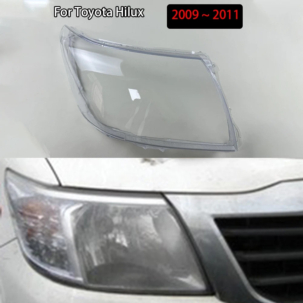 

Для Toyota Hilux 2009 2010 2011, левая и правая прозрачная крышка объектива фары, абажур, крышка фары, стеклянный корпус