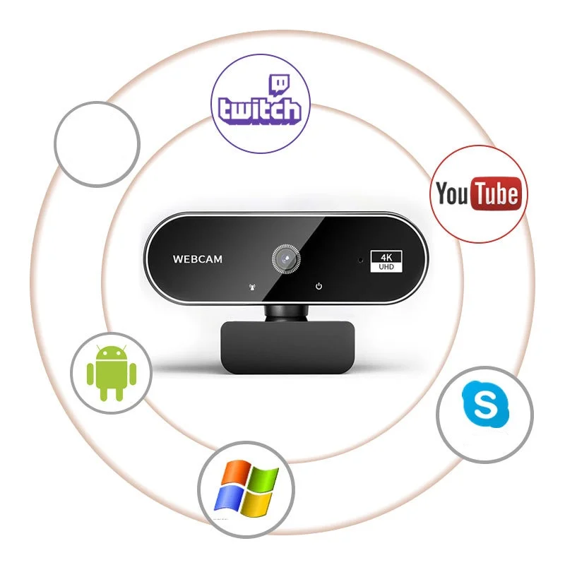 كاميرا ويب 4K 2K 1080P HD لأجهزة الكمبيوتر المحمول المكتبية كاميرا ويب USB صغيرة مع ميكروفونات غطاء كاميرا ويب ليوتيوب سكايب