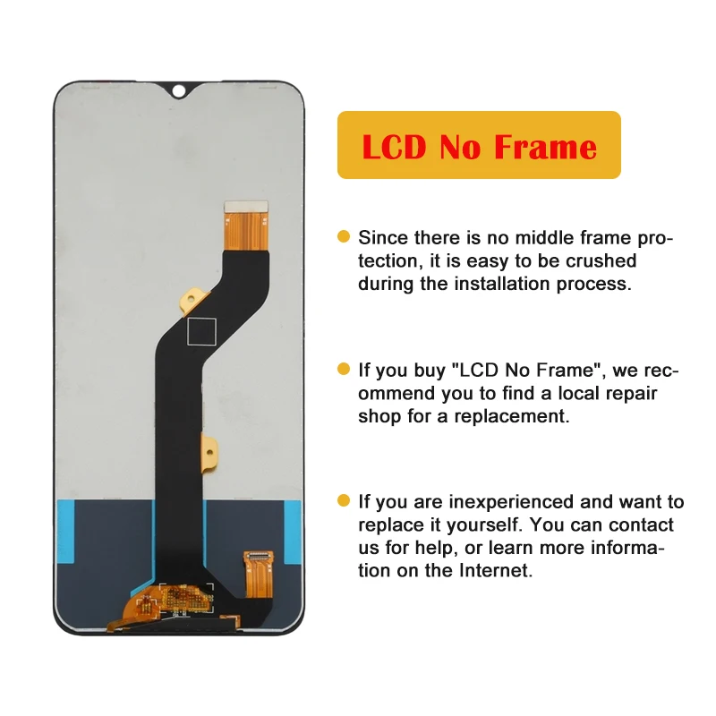 LCD Display Touch Screen Panel Digitizer for Tecno Spark Go 2023, BF7 Frame, Original