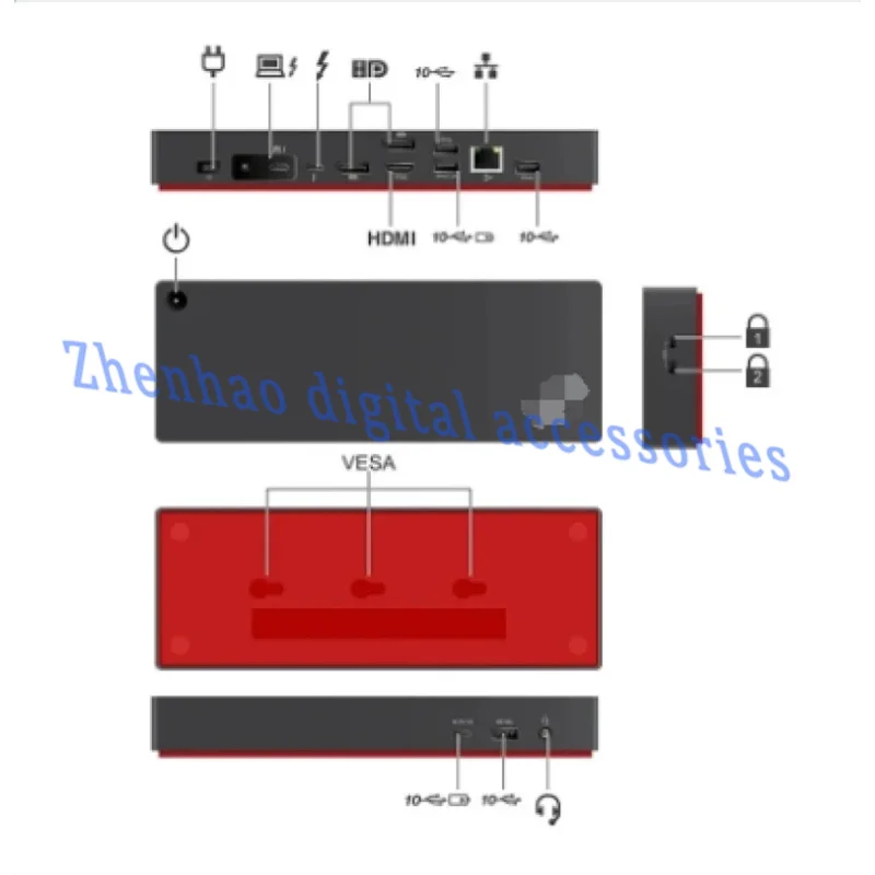 Dla Lenovo 40 b00300 Thunderbolt 4 ThinkPad uniwersalny dok 8K wyświetlacz obsługuje do 230W mocy