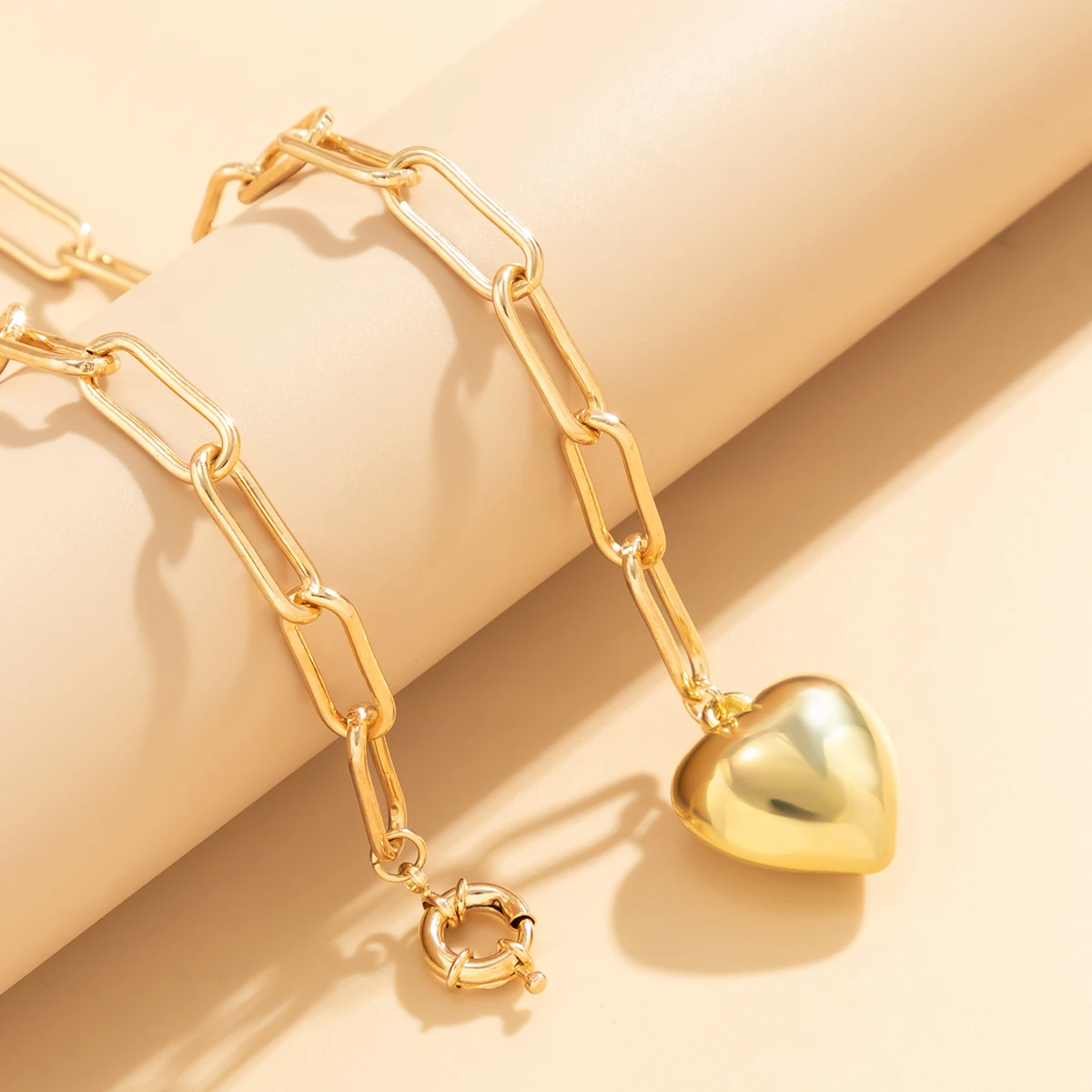 Long Thick Tassels Chain with Heart Pendant Necklace for Women Trendy Charms Choker Collor Neck Accessories 2024 Fashion Jewelry
