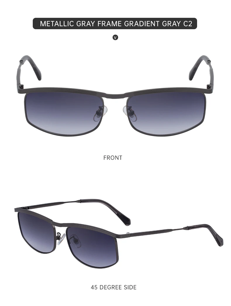 Übergroße rechteckige Punk-Sonnenbrille für Herren 2026 Luxusmarke Vintage Metallrahmen Sonnenbrille für Männer Outdoor UV400 Schutzbrille – Detail 15