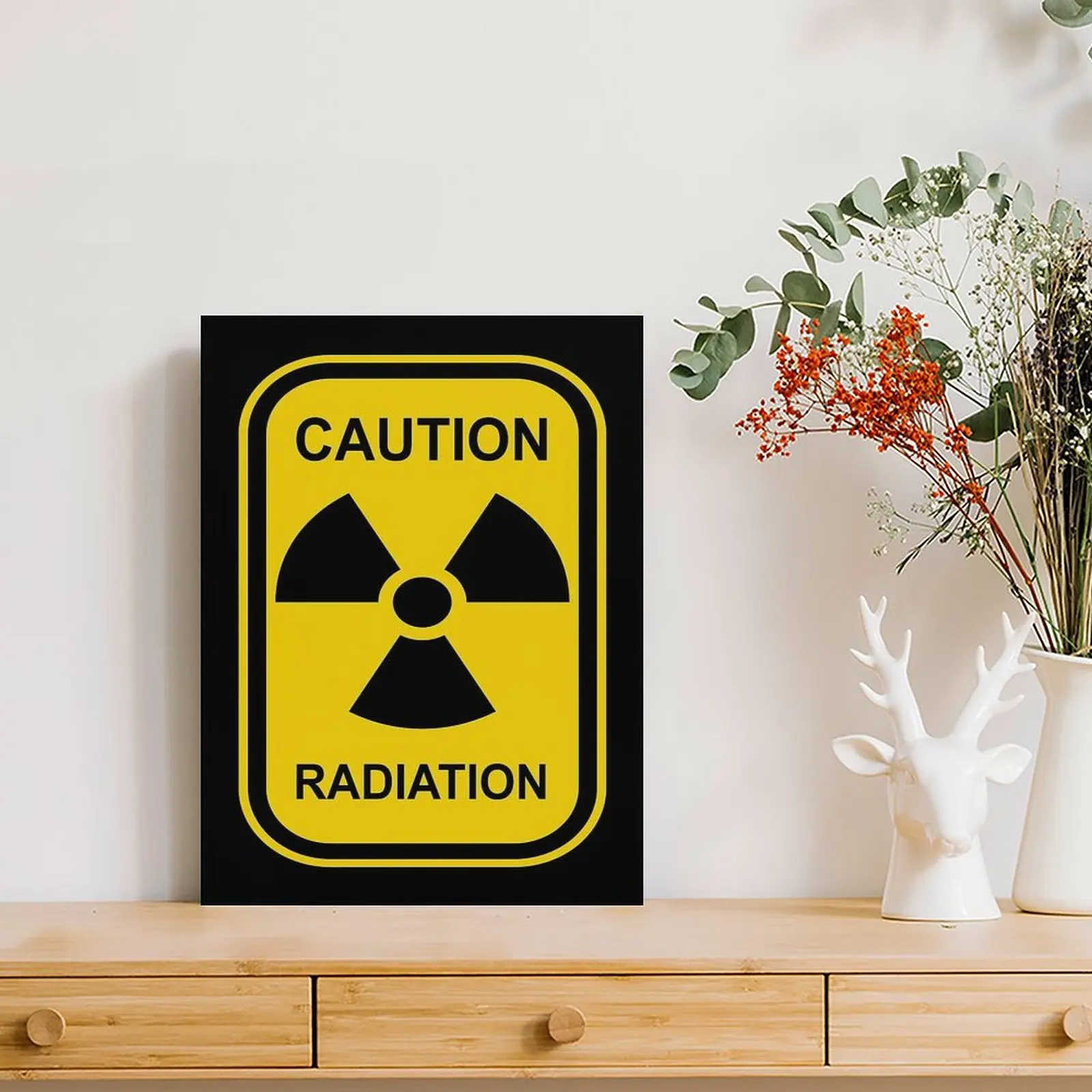 رمز مشع تحذير علامة النشاط الإشعاعي الإشعاع قماش اللوحة كهف جدار ديكور مطبوعة سينما مؤطرة لوحات الحائط