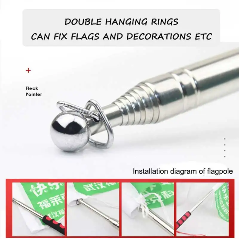 Narzędzie do prowadzenia masztu flagowego Wielofunkcyjny wysuwany wskaźnik flagi Windsock Banner Teleskopowy do nauczania w szkole Przewodnik turystyczny Nauczanie
