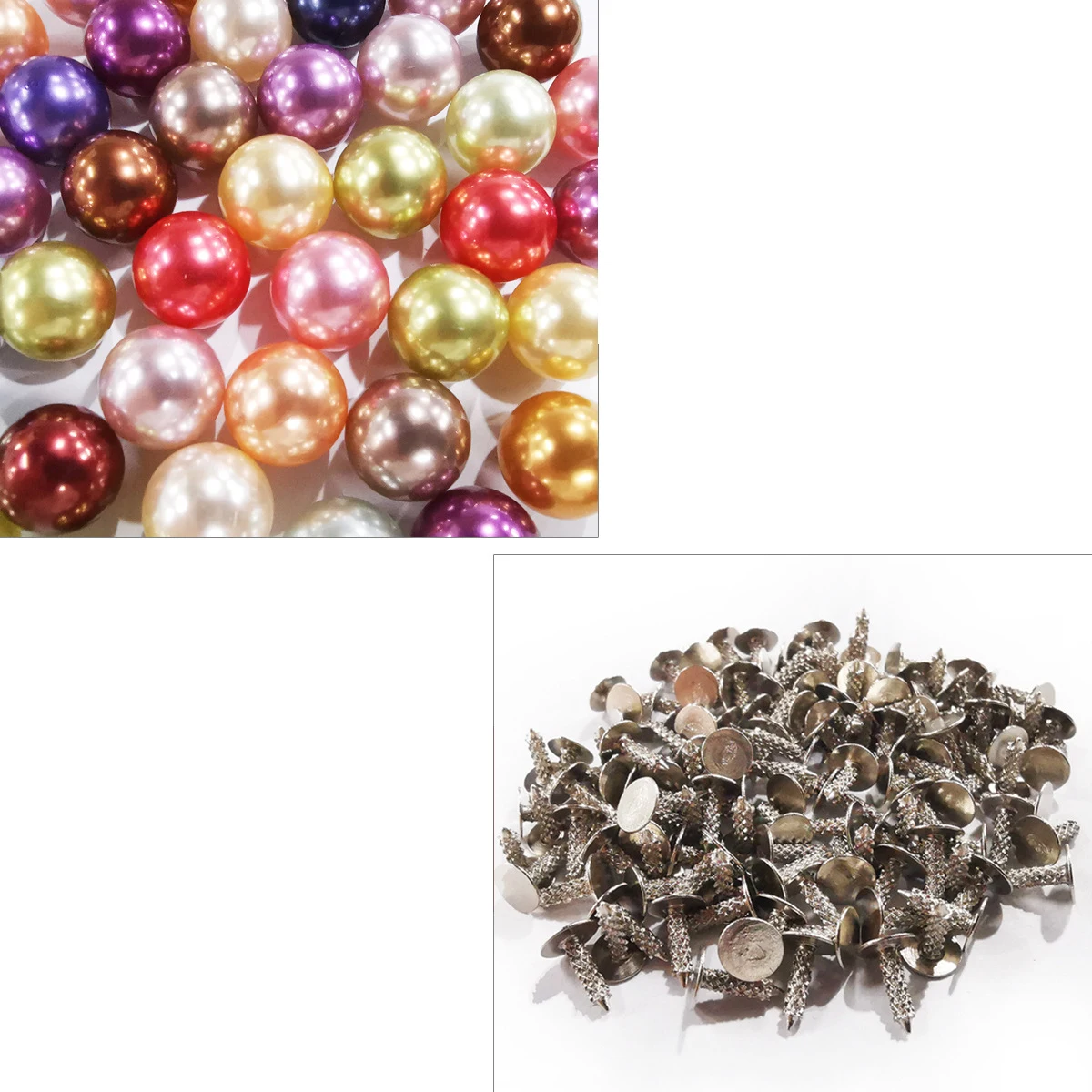 100 Sets Colorful Pearl Rivets Studs 8mm~16mm  Round Rivet for DIY Leather Craft Bag Shoes Hat Clothes Wedding Decoration