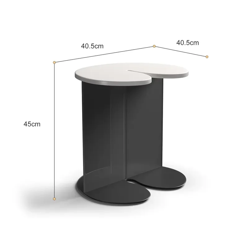 Minimalist Travertine Marble Side Table Splicing Design Living Room Bedside Table Multi-Scene Hotel Home Furniture