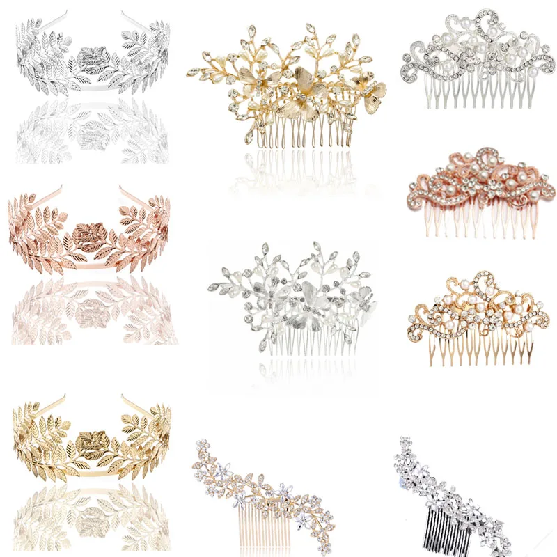 

Wedding Rhinestone Hair Accessories Crystal Bridal Hair Combs Insert for Women Bride Headpiece Party Jewelry Bridesmaid Gift