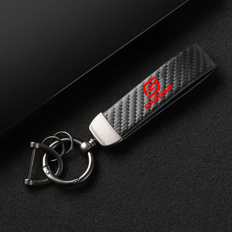 Motorcycle Key Chains KeyChain Leather Carbon Fiber for GasGas Enduro EC EC300 ECF 350 250F 350F Gas Gas LOGO Accessories