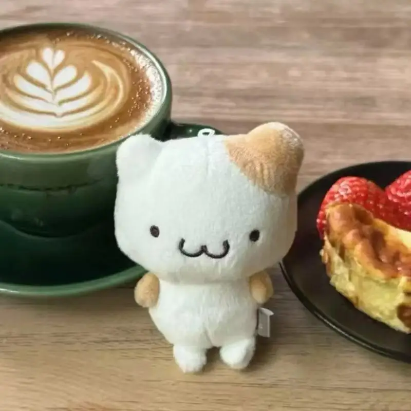 NEW Sanrio Masyumaro Fluffy Fuwa Nyanko Muffin Cat Pompompurin Plush Keychain Anime Cartoon Doll Toy Bag Pendant Toy Girly Gifts