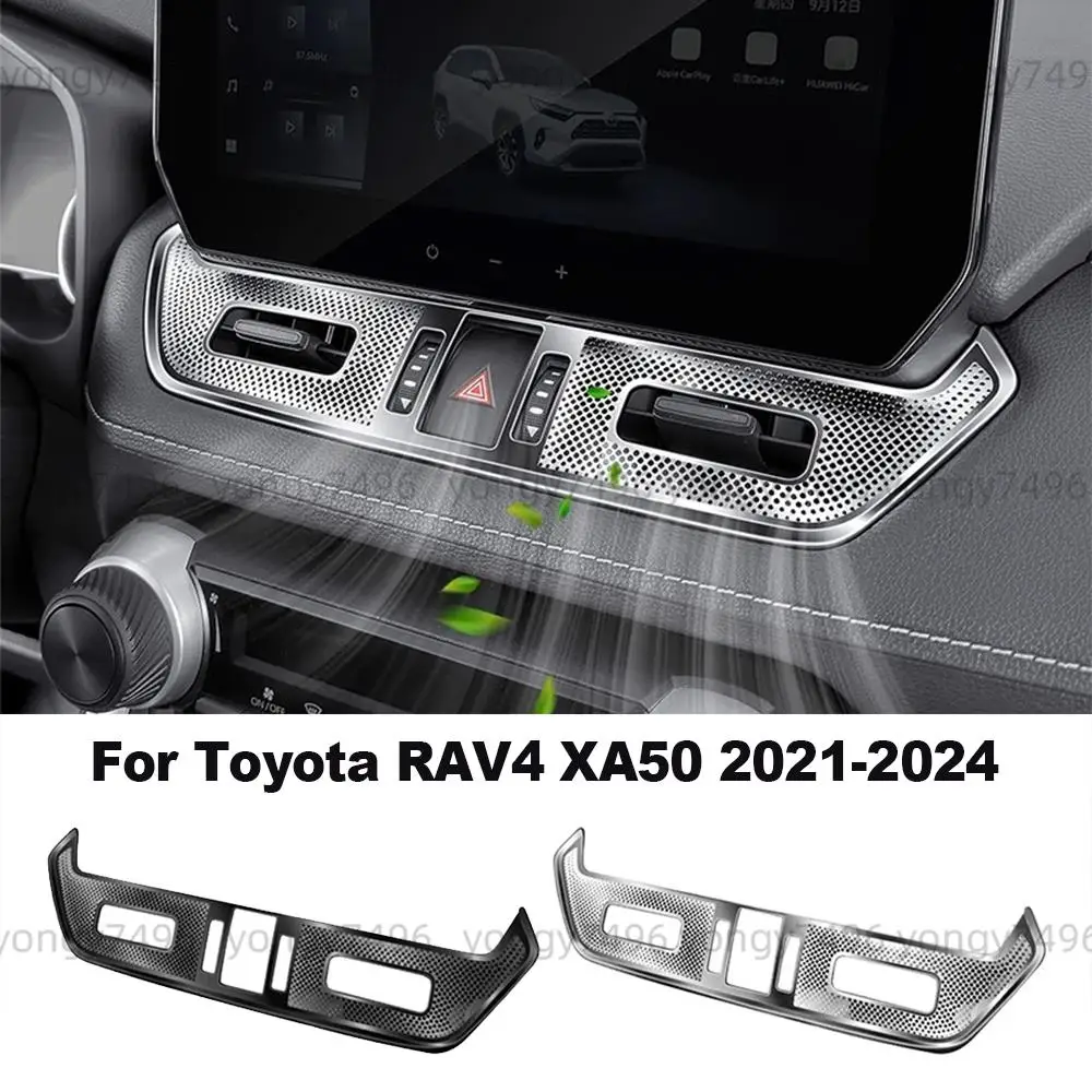 Car Upgrade For Toyota RAV4 XA50 2021-2024 Center Console AC Air Vent Outlet Dust Cover Protector Mesh Grille Insert Trim