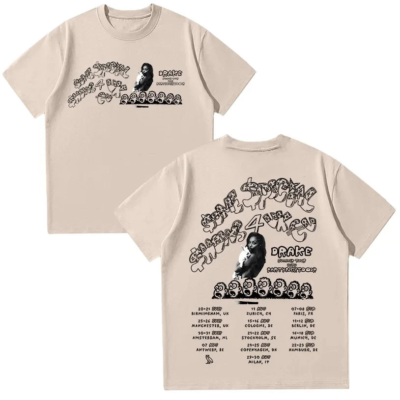 25 Camiseta Hip-hop moda Drake PARTYNEXTDOOR verano algodón Top suelto regalo de seguidor camiseta de alta calidad ropa estética