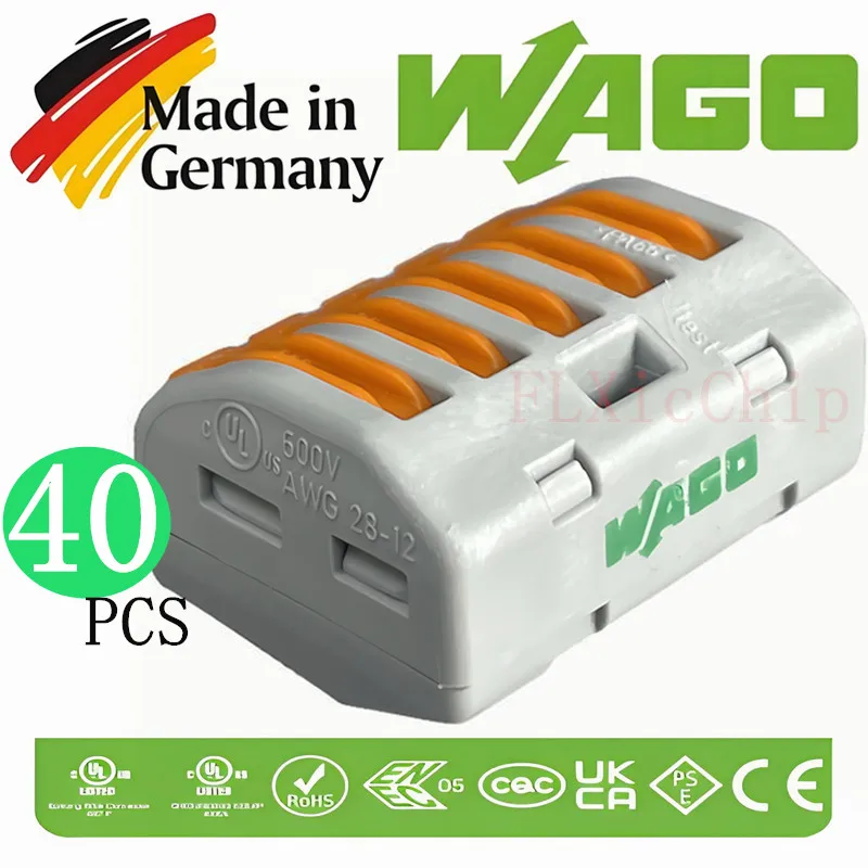 

40 шт. разъемы WAGOs 222-415 с 5 отверстиями 28-12AWG 400 В 32A 4MM2 клемма осветительный прибор украшения мини-разъемы для проводов