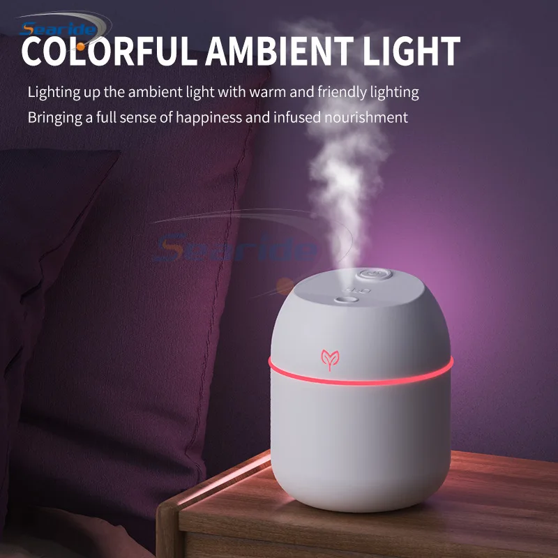 200ML Mini Air Humidifier Portable USB Aroma Essential Oil Diffuser Car Purifier Mist Maker LED Lamp Lighting For Home Bedroom