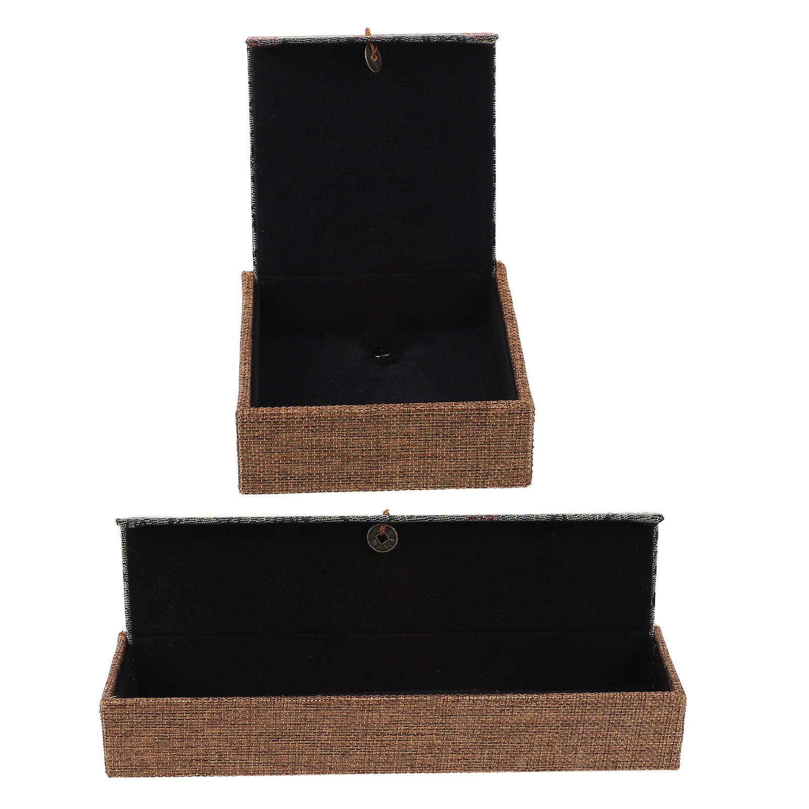 

2Pcs Necklace Pendant Jewelry Storage Boxes Compact Vintage Ring Earring Case Practical Travel Packing Box Jewelry Storage Case