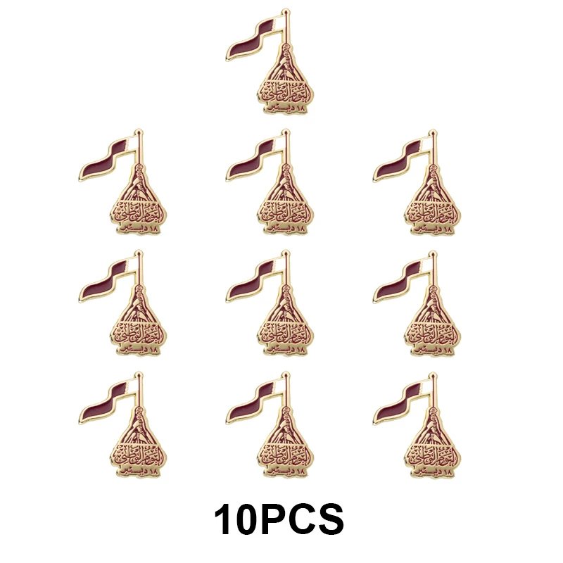 1-5-10-50-100 قطعة علم قطر شارة بروش دبابيس التلبيب الطبيعية العلم التلبيب دبابيس علم الدولة شارة #2