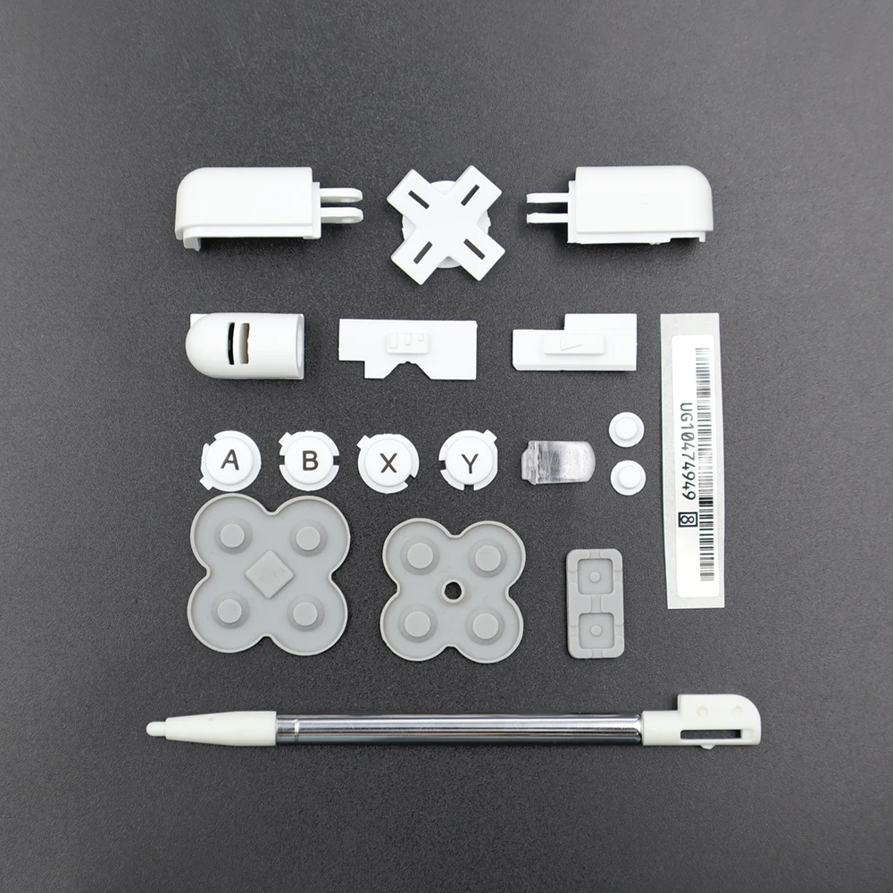 لوحدة تحكم ألعاب NDSL مجموعة كاملة من أزرار الطاقة ABXY L R D وسادة متقاطعة مفتاح وسادة مطاطية موصلة قطع غيار قلم القلم