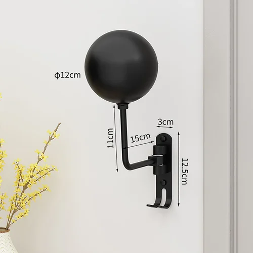 Imagen 2 del producto Soporte de pared para casco de motocicleta de metal - Soporte ajustable para casco de bicicleta y bicicleta con 180 ° Colgador de almacenamiento con rotación y ahorro de espacio