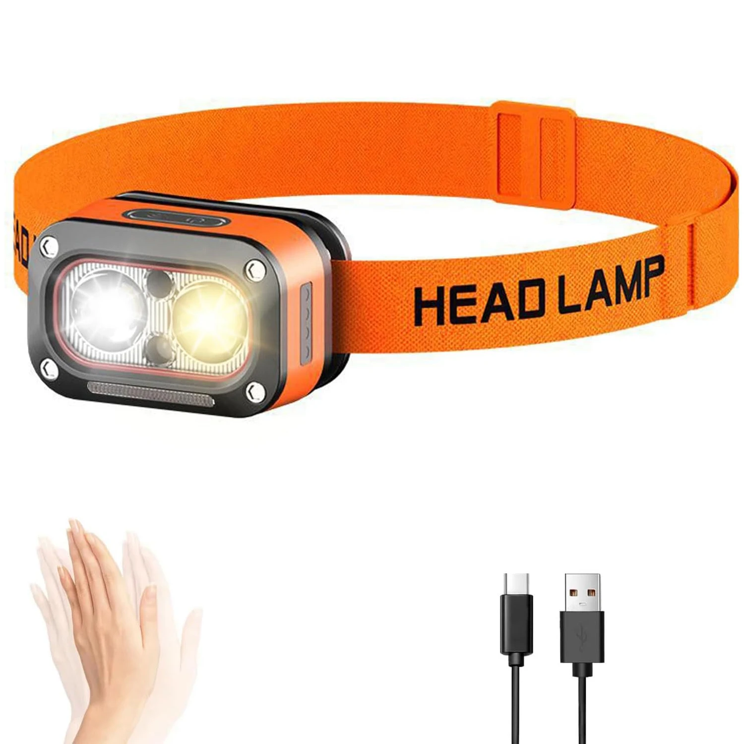 Rechargeable Led Headlamp Lightweight Usb Headlamp Led Headlight Outdoor Super Bright Motion Sensor Headlamp For Reading Camping