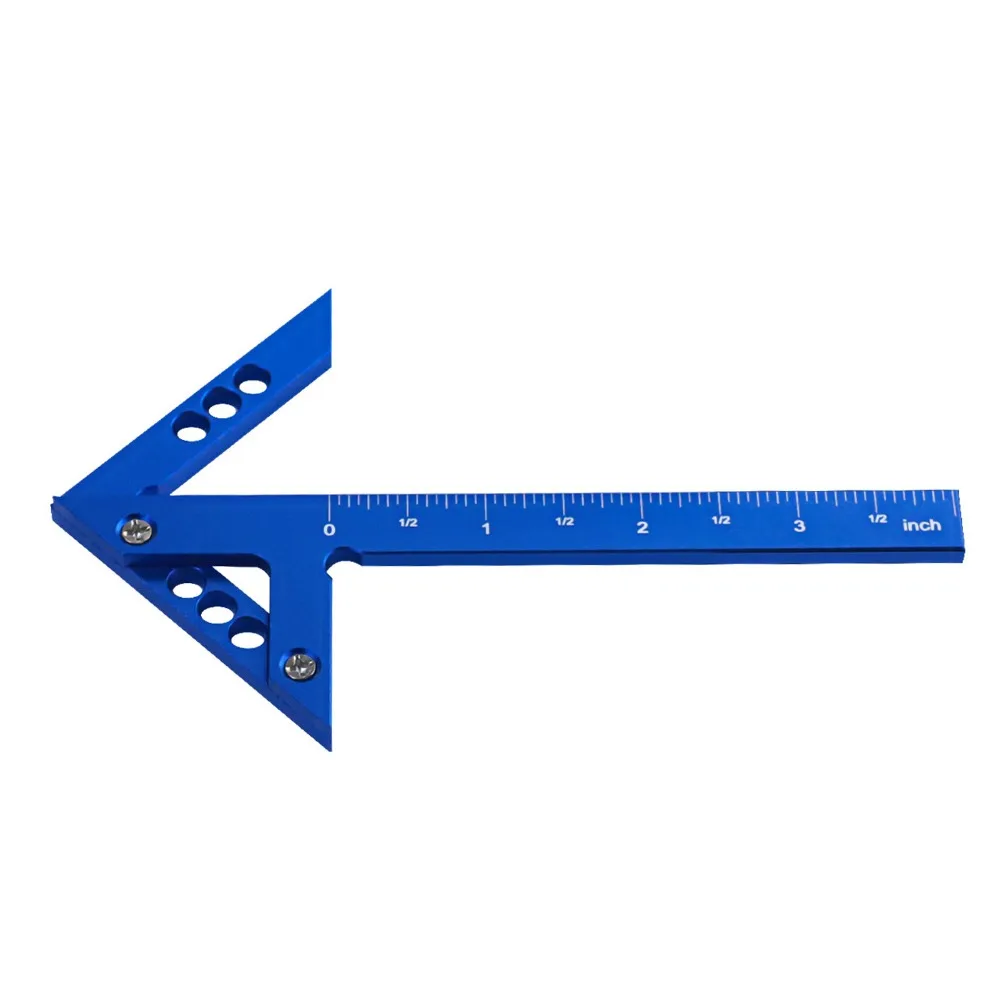 Precise Aluminum Alloy Center Gauge 90 Degree 45 Degree Center Finder Tool Blue Center Scribe Carpenter