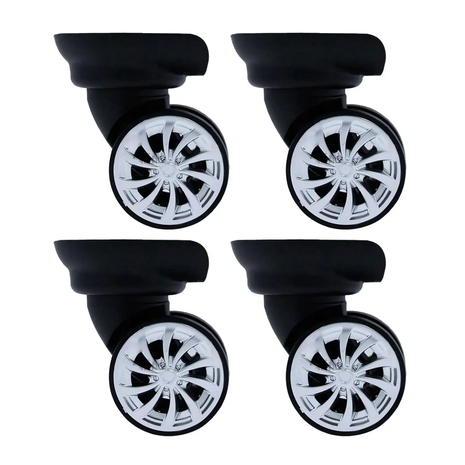 4x Swivel Caster Wheels PP Pet Flexible Replacement Luggage Suitcase Wheels