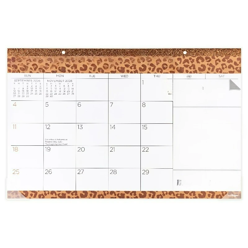 Leopard Print Desk Pad Calendar, 11