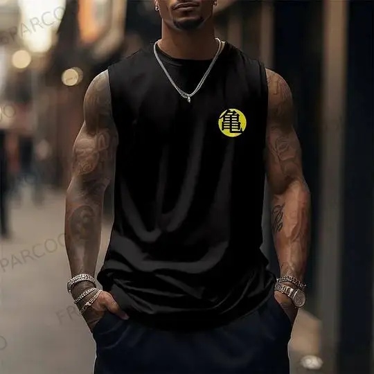 Dragon Ball Z Goku mouwloos shirt heren sneldrogende fitness tanktop gym workout basketbal vest mesh ademend het hele seizoen slijtage