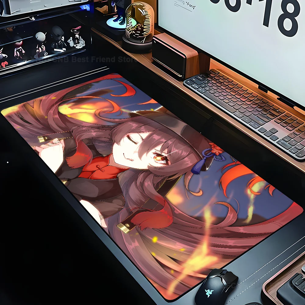 

Hu Tao Genshin Anime Cute Girl Mousepad Mouse Mat Desk Mat with Pad Gaming Accessories Prime Gaming XXL Keyboard Pad