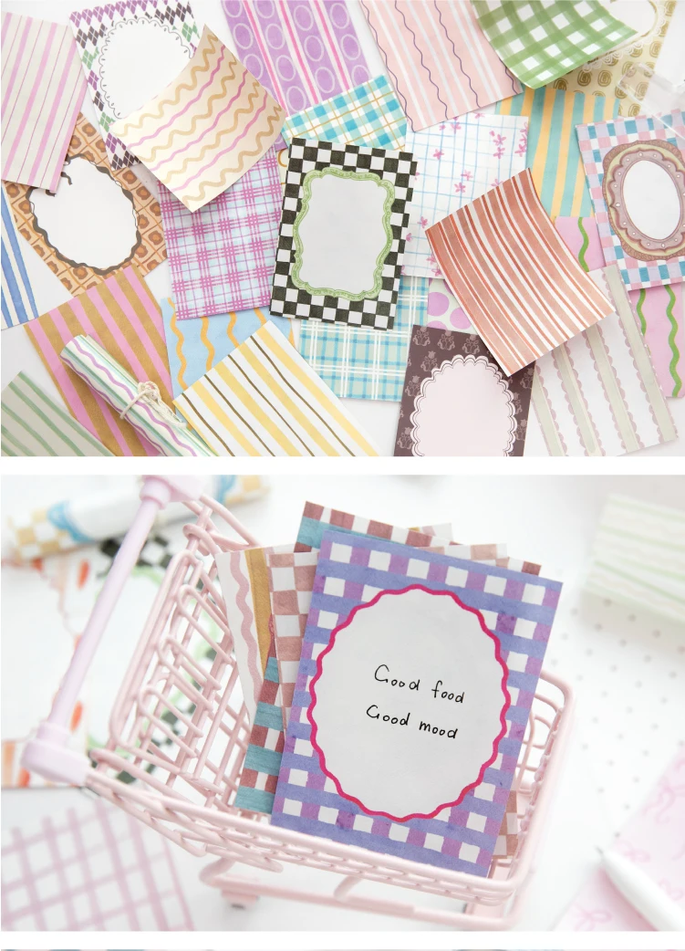Journal GO 100 Stück Moonlight Wish Book Notizblöcke mit Gittermuster für Scrapbooking, Tagebuchmaterial, Collage, Journal-Hintergrund – Detail 12