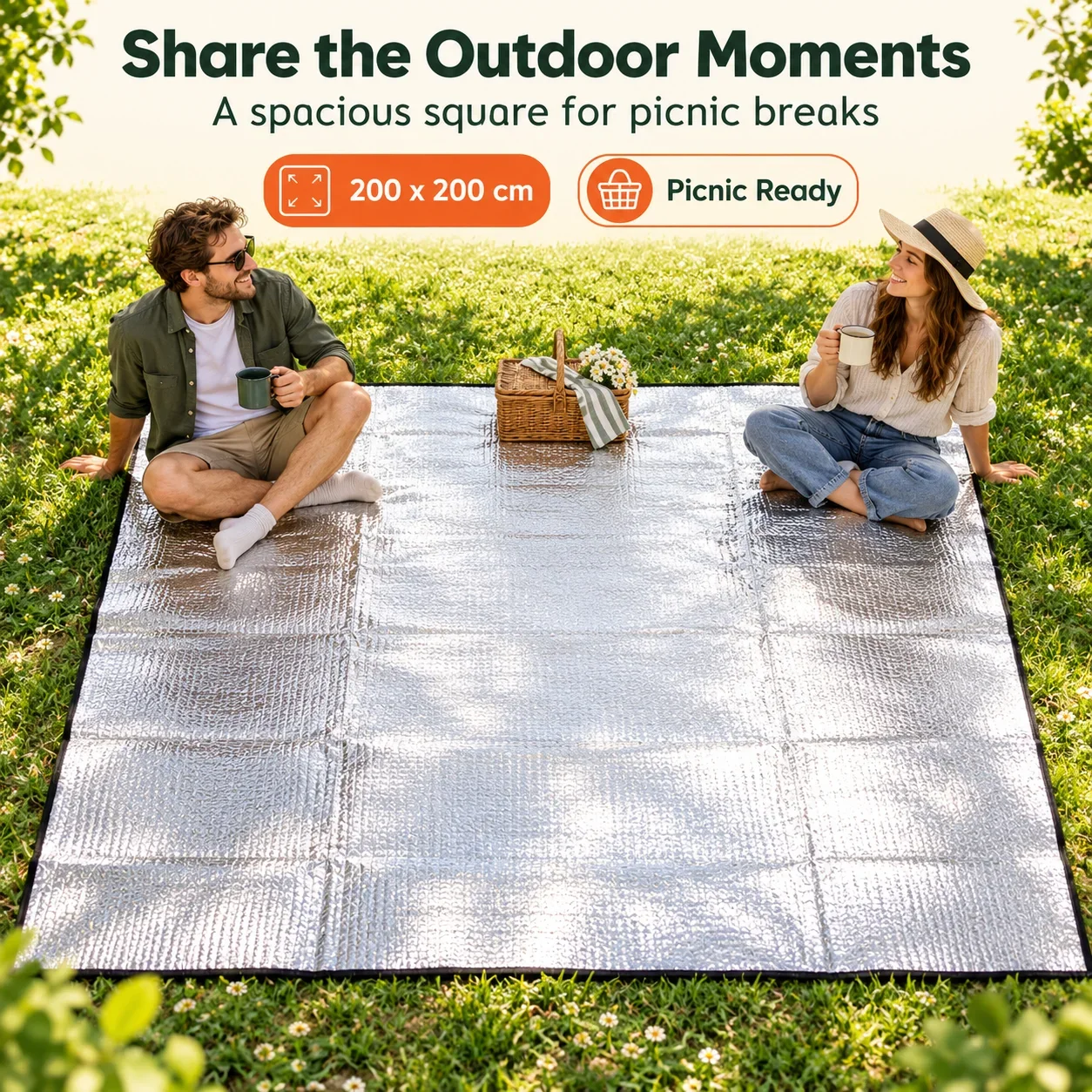 Waterproof Double-sided Moisture-proof Aluminum Foil Foam Pad Insulating Foil Mat Picnic Camping Mat for Beach Outdoor