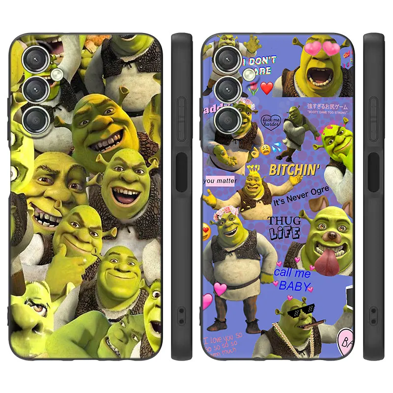 Cartoon Movie S-Shrek Black Case For Samsung Galaxy A15 A14 A05 A34 A54 A52S A53 A33 A23 A24 A13 A12 A22 A32 A50 A51 A70 A71 A73