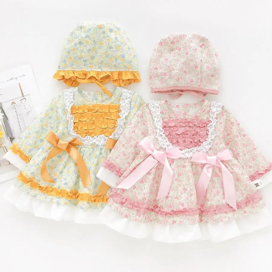 Girls\' Princess Dresses Little Princesses Children\'s 2024 Spring Lolita Clothing Stylish Baby Girls\' Clothing floral lace