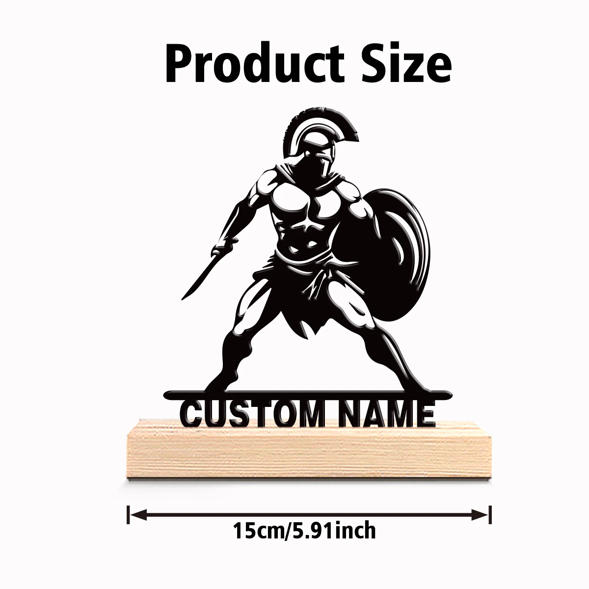 Customized holiday atmosphere Gladiator Iron figure/animal wooden base desktop decoration Complex wooden foundation decoration,