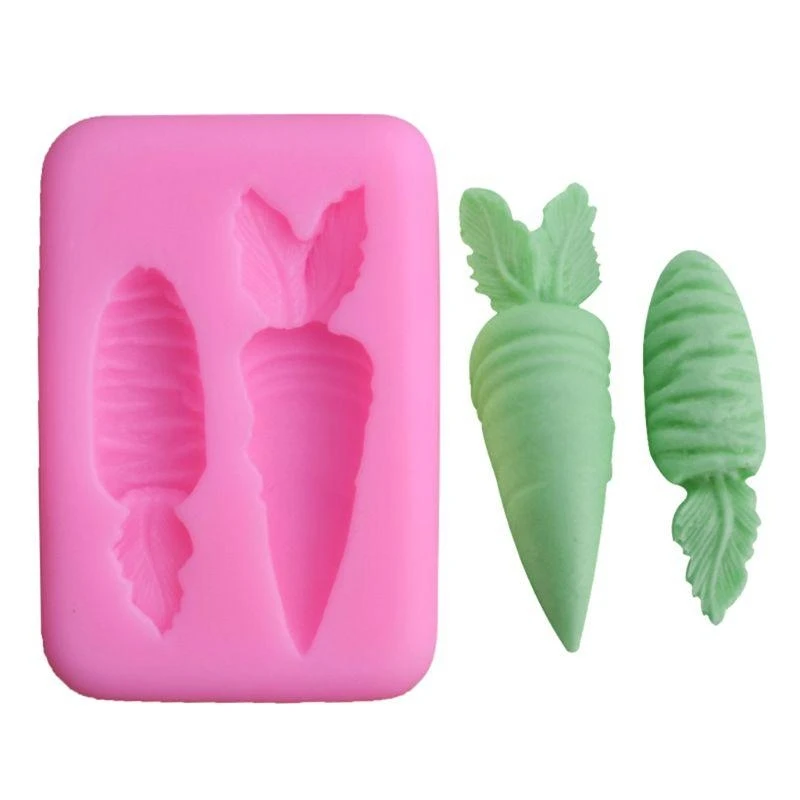 F92B Cenoura 3D Silicone FONDANT BOLO Bolo chocolate Decoração açúcar Colar bolsa molde