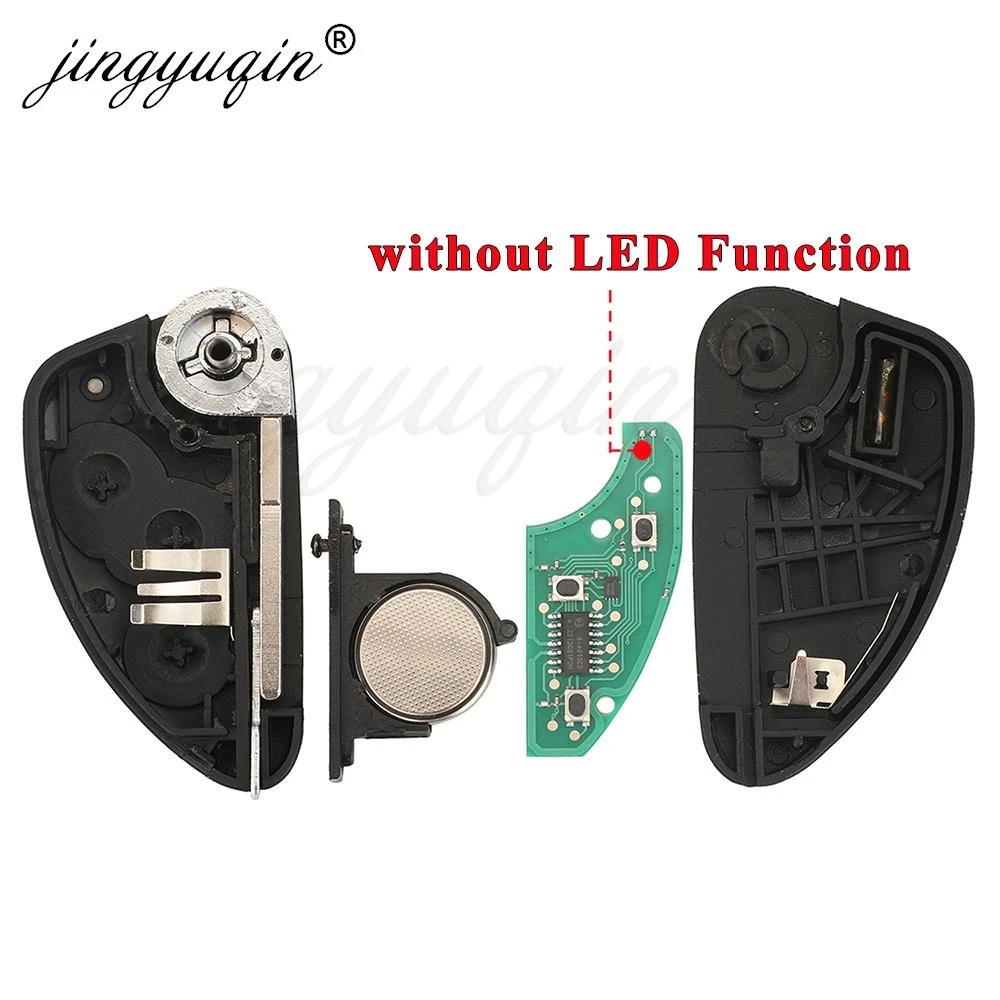 jingyuqin 433MHZ ID48 Chip Remote Car Key Combo Flip Fob 2/3 Button SIP22 Blade for Alfa Romeo 147 156 166 GT 159 1999-2008