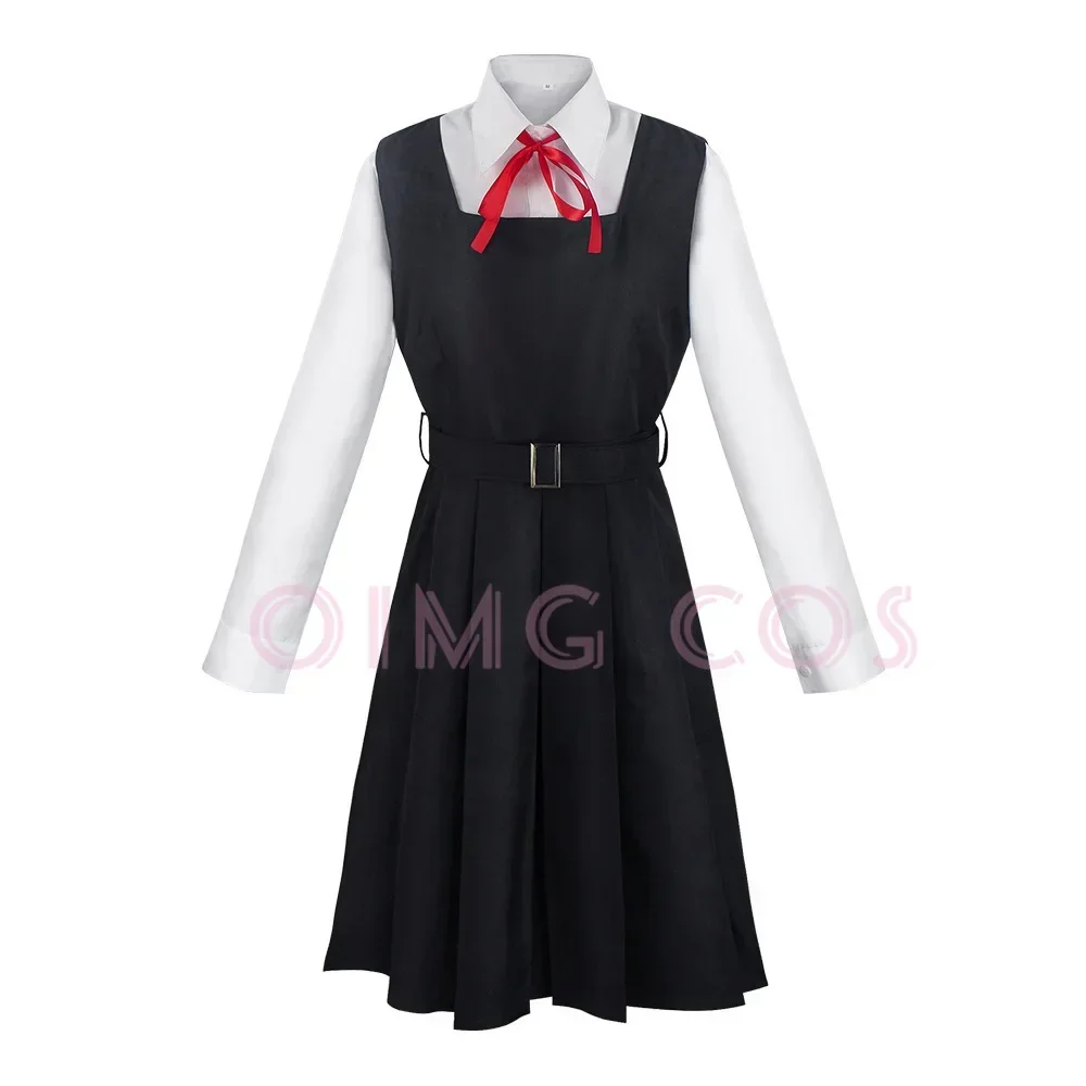 Mitaka Asa Cosplay Costume Chainsaw Man Outfits Blue Suit Shirt Tie Anime Short Wig Neck Ring Halloween Women Uniform view 3
