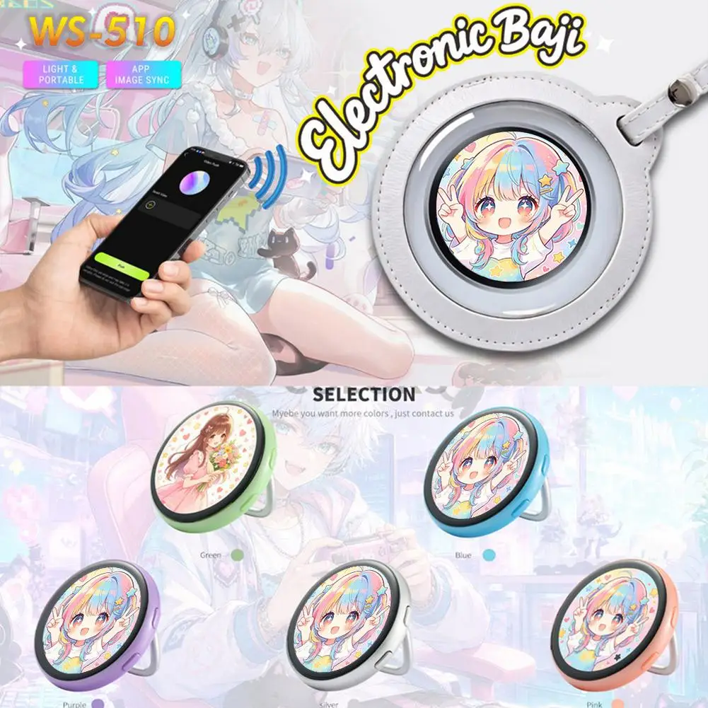 For E-badge AI Electronic Bar Playing Touch Screen Dynamic Badge Magnetic Suction Anime Animation Peripheral