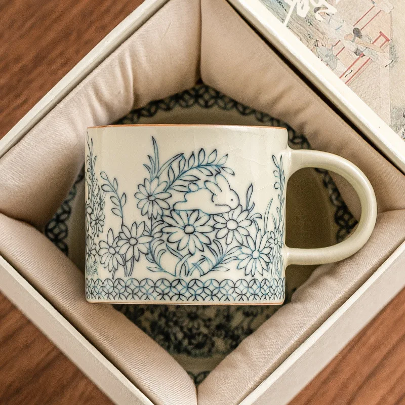 Ruyao Sunshine Wer Cute Rabbit Coffee Exquisite High End Latte Chinese Ceramic Tea Cup Mug