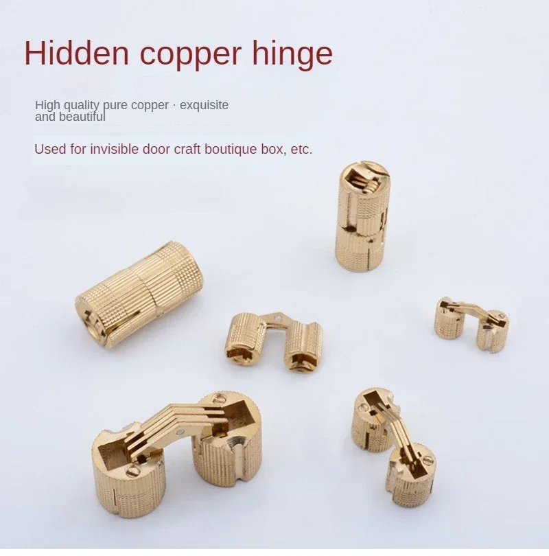 1PCS Multi-specification Hidden Pure Copper Hinge Folding Door Bucket Hinge Jewelry Gift Box Cylindrical Dark Hinge