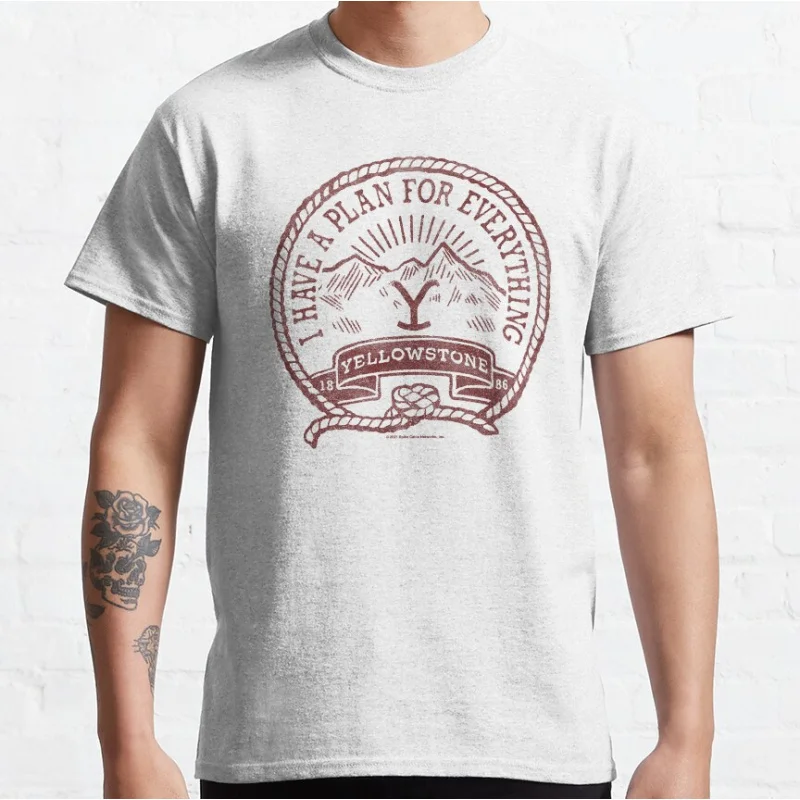 Vintage movie yellowstone I Have A Plan For Everything Vintage Rustic Seal Retro Cowboy graphic t shirts large size tops